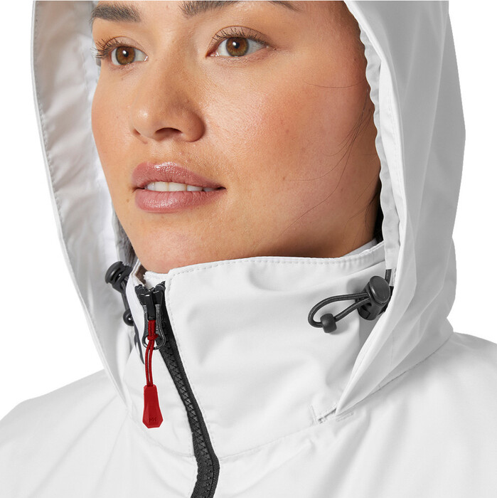 2024 Helly Hansen Mujer Crew Chaqueta De Vela De Capa Intermedia Con Capucha 2.0 34447 - White